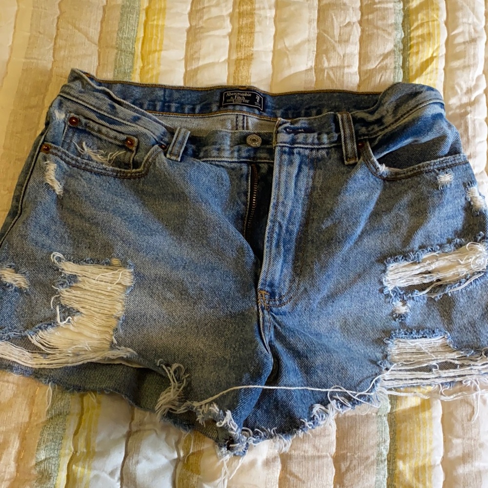 Abercrombie high rise denim shorts